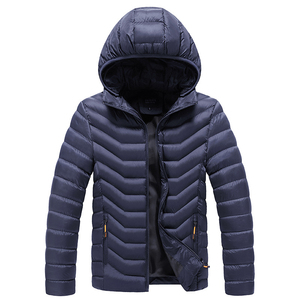 Men's Hooded Casual Windproof Streetwear Puffer <b>Jacket</b> <b>with</b> <b>Fleece</b> <b>Lining</b> and Polyester/Nylon Shell for Winter - Product Image 4