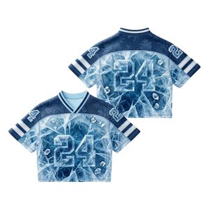 Camiseta Corta de Malla con Gráfico de Humo Nostálgico para Mujer, Estilo Vintage Urbano, Top Deportivo Estético, OEM - Product Image 6