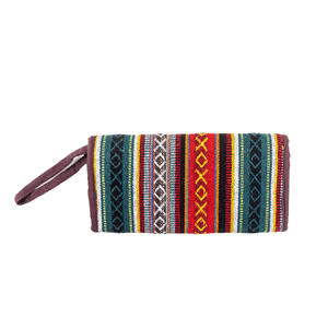 กระเป๋าคลัทช์พิมพ์ลายชนเผ่าทำมือจากป่านแบบพกพาสำหรับผู้หญิง กระเป๋าสตางค์ซิปหลายช่องพร้อมสายคล้องข้อมือ - Product Image 6