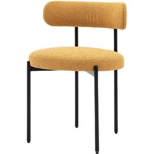 Chaise de salle à manger moderne en velours rembourrée avec structure métallique et dossier bas pour salle à manger, cave à vin, villa, hôtel, appartement - Product Image 5