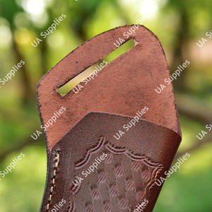 Funda de Cuero Genuino Cosida a Mano de Alta Calidad para Cuchillo, con Presilla para Cinturón, para Caza y EDC, Personalizable, Bajo MOQ, Directo de Fábrica OEM - Product Image 4