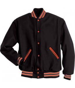 Veste varsity marron pour homme, manches blanches, col rabattu, fermeture boutonnée, couleur unie, style preppy, vêtement d'automne - Product Image 5
