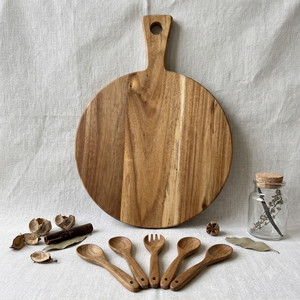 Planche à découper en bois d'acacia, plateau de barbecue – Légère, durable, facile à nettoyer, cadeau de cuisine pour l'inauguration d'une maison, planche à fromage - Product Image 3