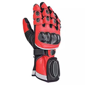 Guantes de Carreras de Medio Dedo, de Cuero PU Rojo y Negro, con Protección para la Palma, Correa de Muñeca Ajustable, para Ciclismo al Aire Libre, Unisex - Product Image 3