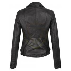 Veste en cuir véritable pour femmes de haute qualité, design tendance et ajusté, vente en gros de vestes en cuir pour femmes - Product Image 4