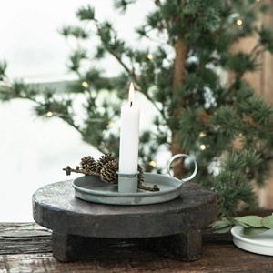 Rustic <b>Candle</b> Stand Galvanized Iron Taper <b>Candle</b> Stand for Home Décor Grey taper holder farm decor Metal <b>Candle</b> Holder with <b>Tray</b> - Product Image 5