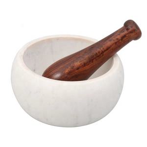 Mortier et pilon en bois d'acacia de qualité supérieure faits à la main ensemble de broyeur d'ail broyeur d'épices broyeur d'herbes concasseur de pilules utilisation en cuisine - Product Image 5