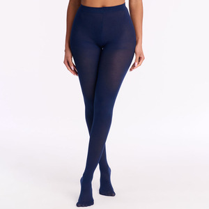 Leggings tricotés sans couture bleu marine taille haute pour femme, couleur unie, style basique, opaques, extensibles, vente en gros - Product Image 1