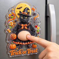 Aimant de réfrigérateur personnalisé en acrylique souple, aimant de réfrigérateur personnalisé pour Halloween, aimant souple à presser pour la cuisine, la maison, la décoration des fêtes
