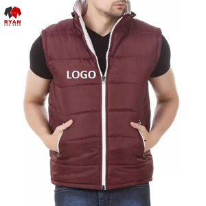 เสื้อกั๊กพัฟเฟอร์ผู้ชายคุณภาพพรีเมียม เนื้อผ้านุ่มสบาย ระบายอากาศได้ดี พร้อมโลโก้แบบกำหนดเอง ลายเรียบ - Product Image 5