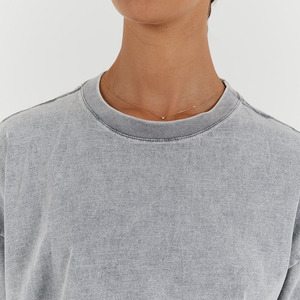 Oem Wholesale Loose Fit Women Acid Wash T-<b>Shirt</b> Casual Jersey Gray Oversized T-<b>Shirt</b> Embroidery For Men Women Plus Size T-<b>Shirt</b> - Product Image 5