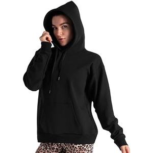 Logotipo personalizado al por mayor de las mujeres jersey de diseño liso 100% de algodón de peso pesado anti-pilling transpirable sudaderas con capucha para mujer - Product Image 1