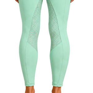 Pantalons d'équitation pour femmes, vert menthe, taille haute, extensibles, leggings d'équitation professionnels, culottes d'entraînement avec poches - Product Image 3