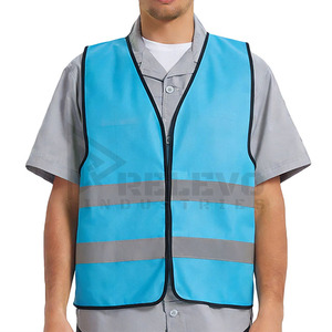 Chaleco de Seguridad Reflectante Personalizado de Alta Calidad, Azul, Poliéster, Unisex, Transpirable, Ligero, Ropa de Trabajo, Certificado CE/UE - Product Image 4