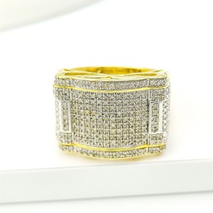 Premium Gold Silver Moissanite Diamond Hip Hop <b>Ring</b> Urban Fashion Jewelry for Casual Wear Street Style & Entertainment Use - Product Image 1