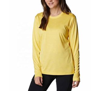 เสื้อยืดแขนยาวผู้หญิงแบบเรียบ โลโก้สั่งทำได้ ขายส่ง เนื้อผ้านุ่ม ระบายอากาศ แห้งเร็ว เป็นมิตรกับสิ่งแวดล้อม กันยับ ใส่ได้ในฤดูร้อน 100% - Product Image 1