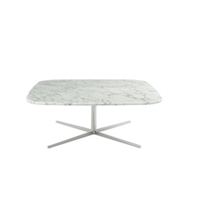 Contemporary Black Metal Coffee <b>Table</b> With <b>Marble</b> Top Minimalist Design Living Room Centerpiece Furniture Trendy Home Decor - Product Image 4