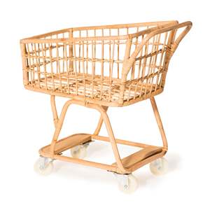 Chariot de courses en rotin de haute qualité pour bébé et tout-petit, jouet chariot de marché pour jeu d'imitation - Product Image 6