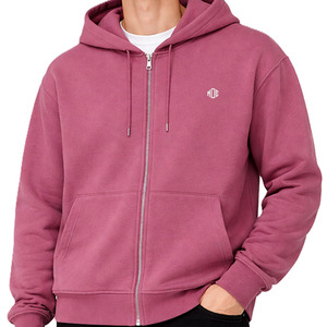 Full Zip Cotton Fleece Hoodies Oversized Streetwear Drawstring Closure Custom Logo Heavyweight Fabric Bulk Wholesale OEM - Product Image 2