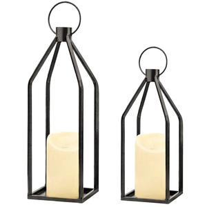 Best Selling Stainless Steel Metal And Glass <b>Set</b> of 2 Pcs <b>Lantern</b> With Black Antique Finished For Wedding Home & Garden Decor - Product Image 4