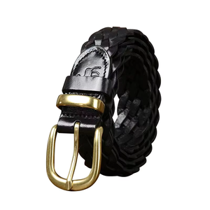 Ceinture en cuir rétro pour hommes, ceintures en cuir tressées à la main tendance pour femmes et ceintures en jean - Product Image 6