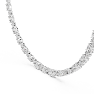 Cadena de Tenis Económica de Oro Blanco de 18 Quilates con Baño de Rodio, Adornada con Diamantes Cultivados en Laboratorio, para Uso Diario/Oficina, Fiestas, Lujosa - Product Image 1