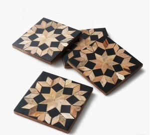 Ensemble de dessous-de-verre en résine incrustée au design le plus vendu, dessous-de-verre en MDF, dessous-de-verre en résine, dessous-de-verre en MDF avec incrustation de résine, sets de dessous-de-verre à prix très avantageux - Product Image 5