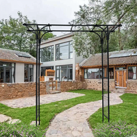 Arche de jardin en métal noir, pergola et gazebo pour plantes grimpantes, événements de mariage et fêtes