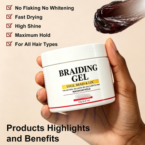 Gel Coiffant Professionnel Herbal OEM pour Salon, Non Gras, pour Tresses, Bords et Locs, Crème Coiffante pour Cheveux Secs, Fixation Forte pour Femmes - Product Image 4