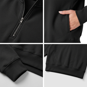 Sweat-shirt à capuche zippé pour femme, style streetwear décontracté, épaules tombantes, respirant, écologique, pour l'extérieur - Product Image 4