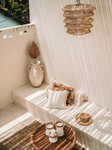 Lámpara de Mimbre Hecha a Mano de Diseño Contemporáneo, Lámpara de Bambú y Ratán para Decoración de Hoteles y Villas - Product Image 4