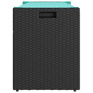 ม้านั่งเก็บของสำหรับลานบ้านหวายโพลีสีดำขนาด 39.4 นิ้วพร้อมเบาะรองนั่ง - Product Image 5