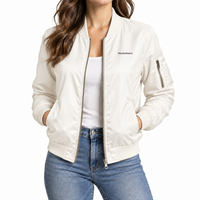 Blouson Bomber Femme en Coton de Haute Qualité, Style Tendance, Nouveau Design Matelassé, Perles, Respirant, Rivets, Style Urbain, Fermeture Éclair
