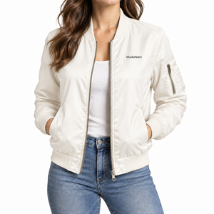 Chaqueta Bomber de Mujer con Cierre, Diseño Moderno y Acolchado, con Perlas, Transpirable, Estilo Urbano, con Remaches, de Algodón de Alta Calidad Premium - Product Image 6