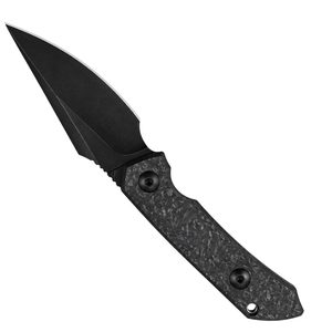 Cuchillos de hoja fija negros y grises con mango de fibra de carbono, hoja oscura y funda negra para uso general en exteriores. - Product Image 1