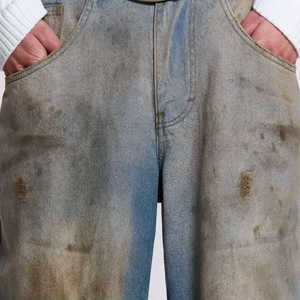Pantalones anchos de estilo urbano para hombre, con bordado personalizado, vaqueros cargo de hip hop, pantalones anchos de marca OEM personalizados, lavados. - Product Image 6