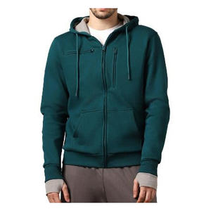 Sudadera con capucha personalizada de alta calidad para hombre, con cremallera completa, estilo urbano, con logotipo personalizado. - Product Image 1