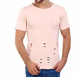 Camiseta de Manga Corta para Hombre, 100% Algodón Poliéster, Color Liso, Cuello Redondo, Ligera, Transpirable, Corte Holgado, con Logotipo Estampado, al Mejor Precio - Product Image 5