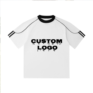 เสื้อยืดสตรีทแวร์ไซส์ใหญ่สำหรับผู้ชาย เสื้อยืดคอกลมแขนสั้นผ้าฝ้ายเปล่า รับสกรีนโลโก้ เสื้อยืดลำลองสไตล์ฮิปฮอปเนื้อผ้าหนาสำหรับผู้ชาย - Product Image 1