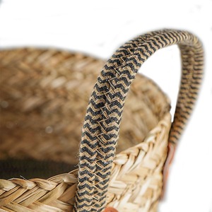 Panier de rangement tissé naturel avec poignées, panier de rangement fait main, vente en gros, écologique, fabriqué au Vietnam - Product Image 4
