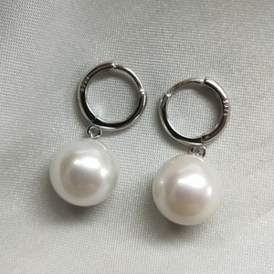 Perlas Redondas Grandes de Agua Dulce de 11-12 mm, Simples y Limpias, con Hebilla de Plata S925 para Pendientes Largos Elegantes - Product Image 2