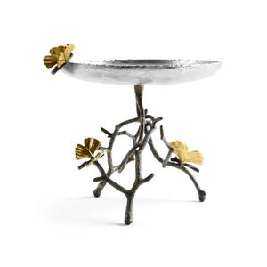 Stylish Metal Serving <b>Plate</b> With Gold Leaf Handles Modern Handmade <b>Decorative</b> Tray For Party Use - Product Image 4