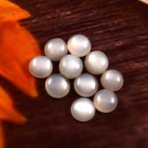6X6MM Natural <b>Grey</b> Moonstone Round Cabochon Flat back Calibrated Loose Gemstone Jewelry Making Wholesale Lot - Product Image 3