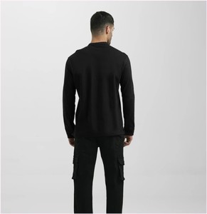 Chemises à manches longues respirantes pour hommes, taille plus, col rond, séchage rapide, design Henley, 100% coton, pour adultes et garçons - Product Image 2