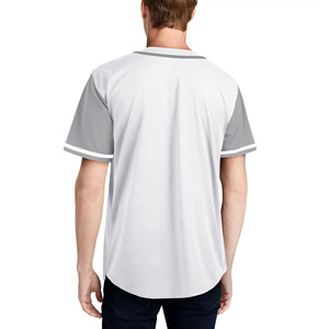 Adult Size Printed Short Sleeve Baseball Jersey Breathable 100% Polyester Fabric <b>V</b>-<b>neck</b> <b>T</b>-Strap Design for Team Training Wear - Product Image 3