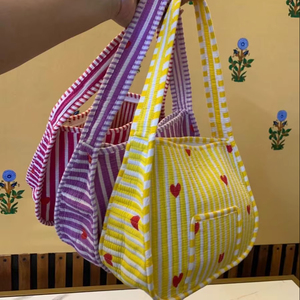 Sacs à bandoulière et sacs travers pour femmes, en coton matelassé, style bohème, imprimé floral, avec fermeture éclair, lavables, collection été - Product Image 1