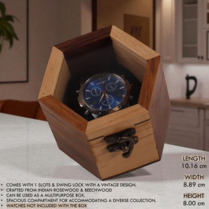 Caja de Madera para Relojes con Acabado Decorativo de Madera, Organizador de Almacenamiento para Coleccionistas de Relojes de AYAANS - Product Image 6