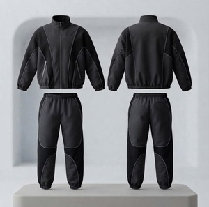 Unisex <b>White</b> And Light Blue Color Blocking Tracksuit Set Full Sleeve Zipper Sporty <b>Jogger</b> With Side Pockets Lightweight - Product Image 4