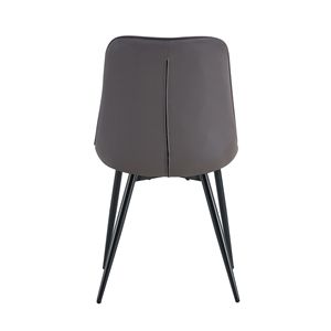 เก้าอี้รับประทานอาหารผ้าสีเทาเข้มทันสมัยมีสไตล์พร้อมลายตาราง - Product Image 4