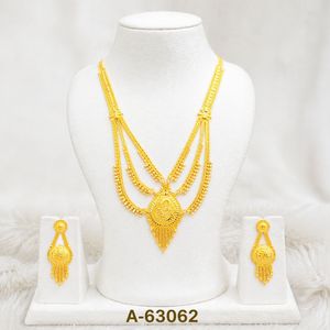 MOLL JEWELLERS Ensemble de bijoux ethniques en gros pour femmes, collier et boucles d'oreilles tendance plaqués or avec zircon, ensemble de mariage A-63061 - Product Image 2